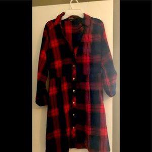 Plaid button up dress